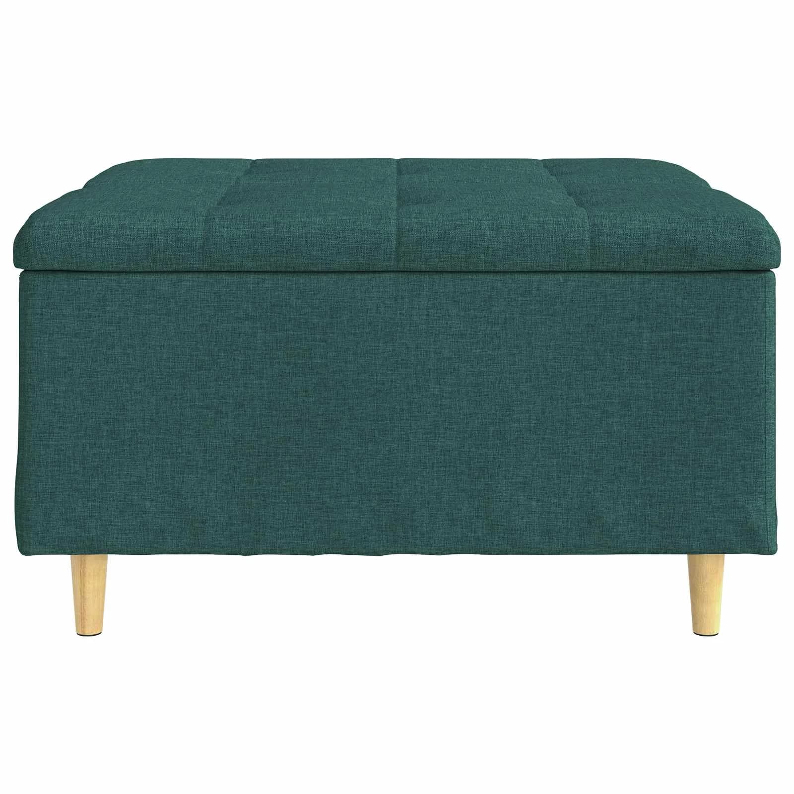 Shranjevalna tabureta Temno zelena 80 x 80 x 45 cm blago - slika 6