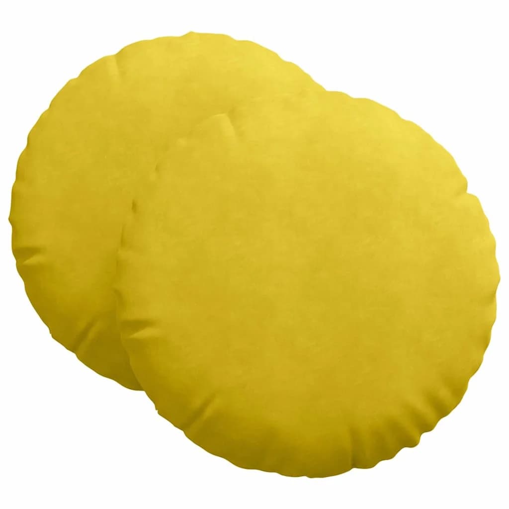 Sedežne blazine 2 kos Žamet Rumena Ø 80 x 29 cm - slika 2