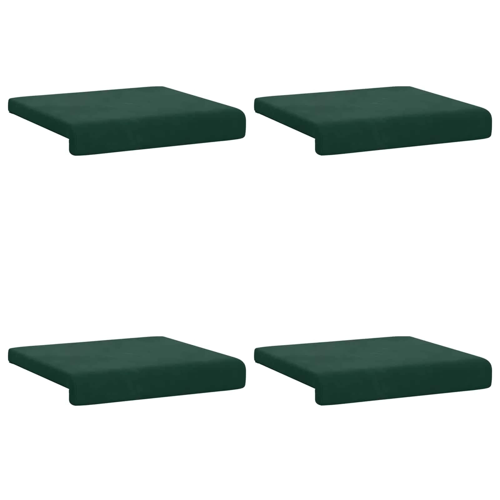 Blazina za klop 4 kos Žamet Temno zelena Globina 35 cm - slika 6