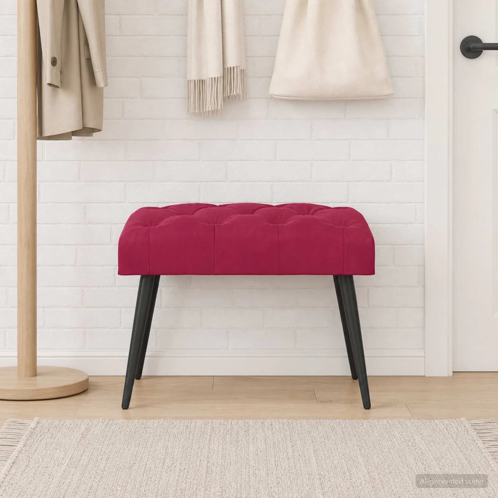 Klop s gumbnim oblazinjenjem Vinorodna rdeča 60 x 40 x 45 cm - slika 3