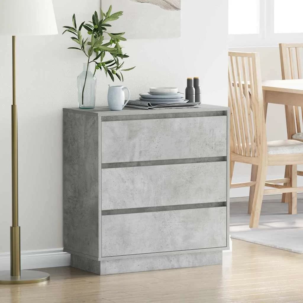 Nočna omarica Betonsko siva 71 x 34,5 x 75 cm Inženirski les