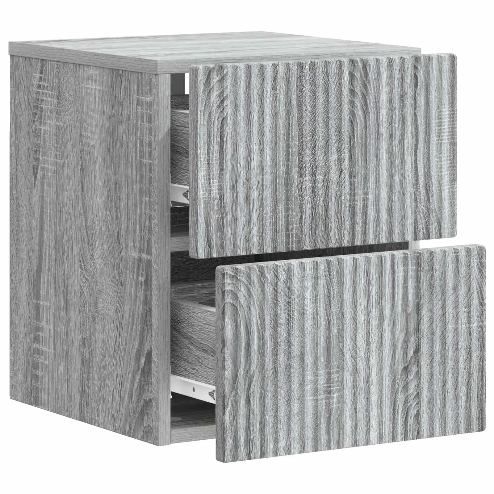 Stenski nočni omarici s predalom Siva Sonoma 33 x 34,5 x 40 cm - slika 4