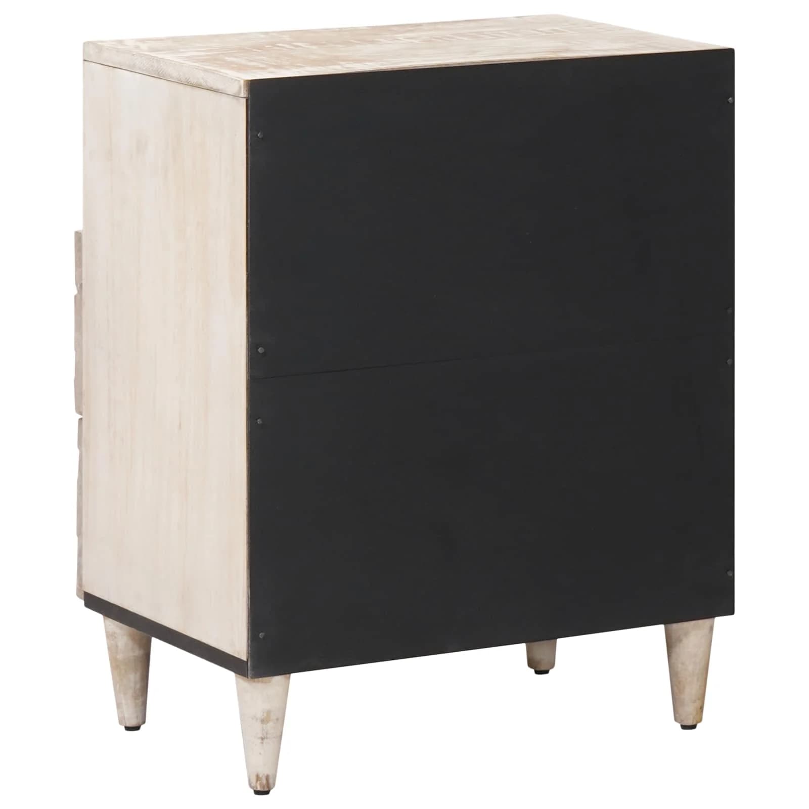 Posteljna omarica Bela 50 x 33 x 60 cm Masiven les manga - slika 5