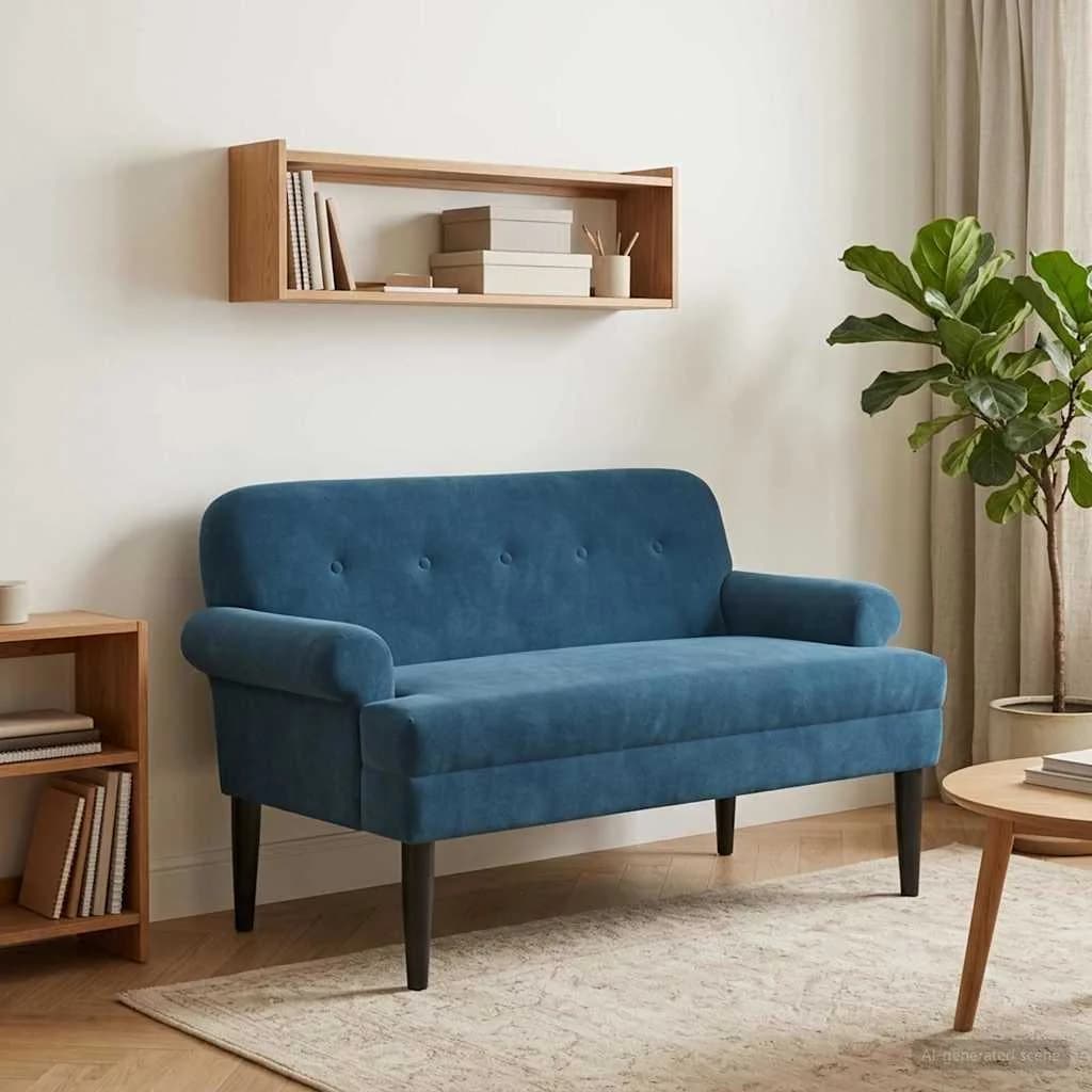 Dvojnica s gumbi Modra 120 x 66 x 78 cm Žamet