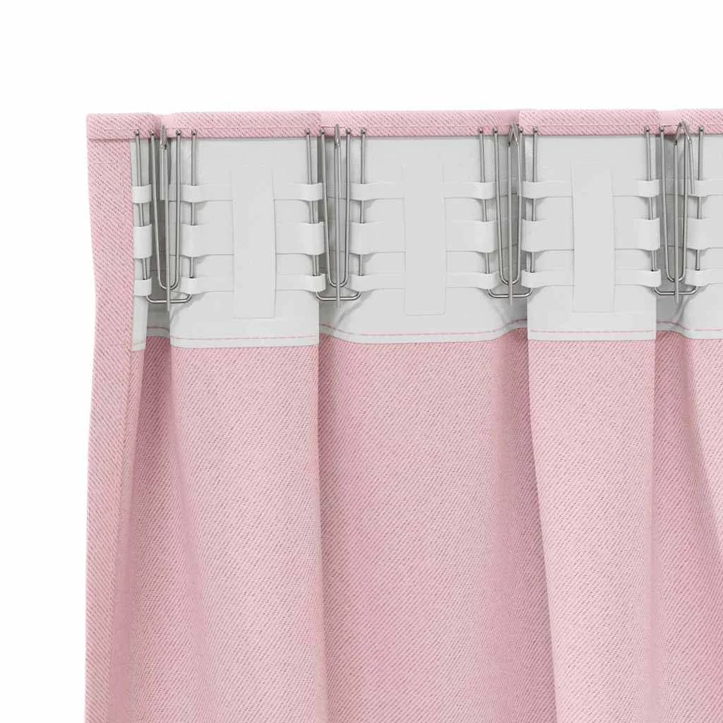 Zavese za zatemnitev z obroči 2 kos Baby roza 260 x 140 cm - slika 5