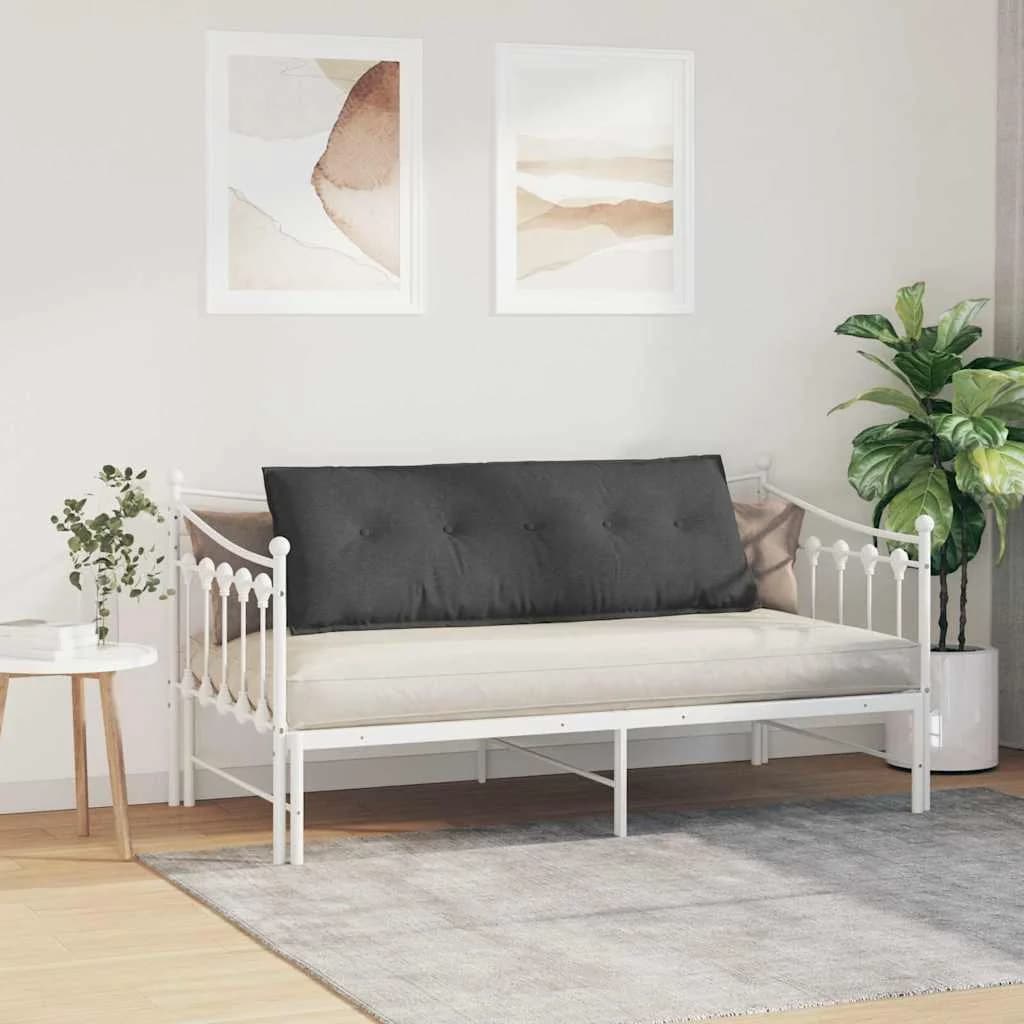 Poglavni vzglavnik Temno siva 140 x 50 cm Žametna tkanina - slika 4