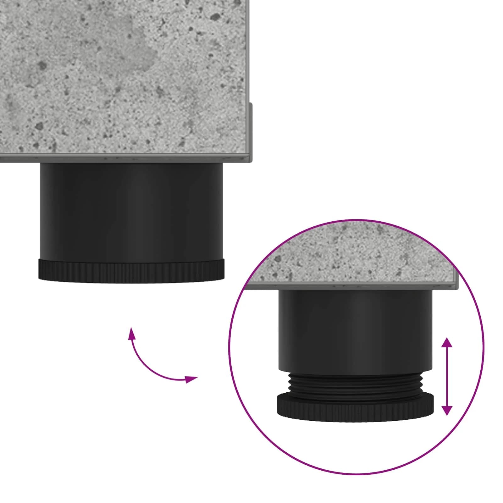 Haldna klop Beton Siva 60 x 38 x 46 cm Oblikovan Les in Tkanina - slika 11