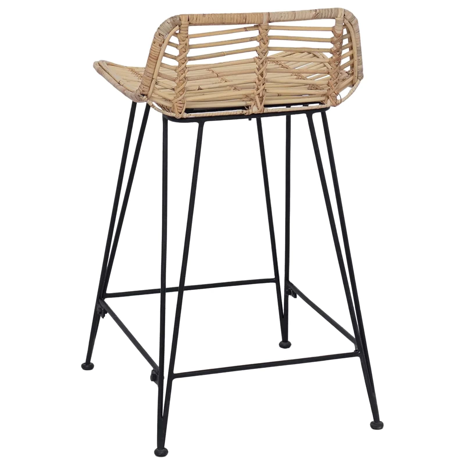 Barski stol 2 kos Naravna 44 x 45 x 76 cm Rattan in jeklo - slika 5