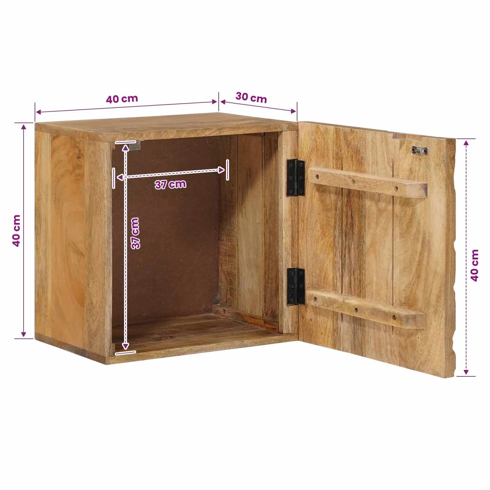 Ročno izdelana nočna omarica Teak rjava 40x30x40 cm - slika 12
