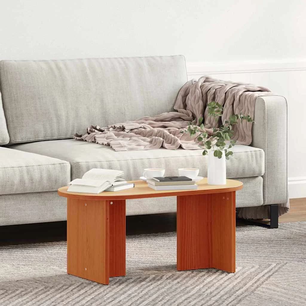 Klubska miza Voskast rjav 80 x 39,5 x 35 cm Trden borov les - slika 4