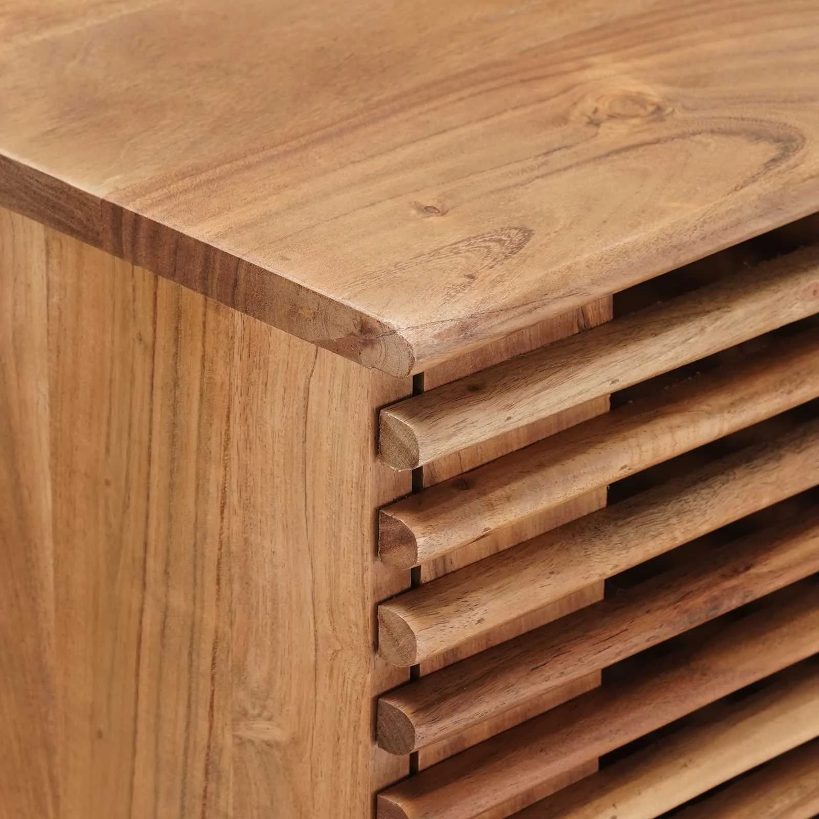 Ročno izdelana končna miza Teak rjava 100 x 30 x 75 cm - slika 8