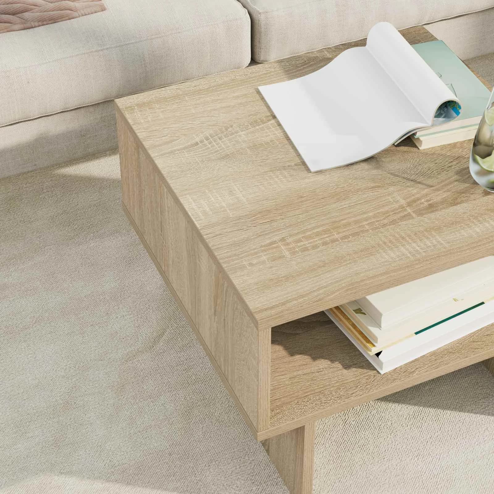Klubska miza Sonoma hrast 48 x 46 x 35 cm Inženirski les - slika 4