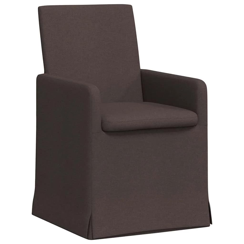 Jedilni stoli 2 kos blago Temno rjava 57 x 67 x 95 cm - slika 2