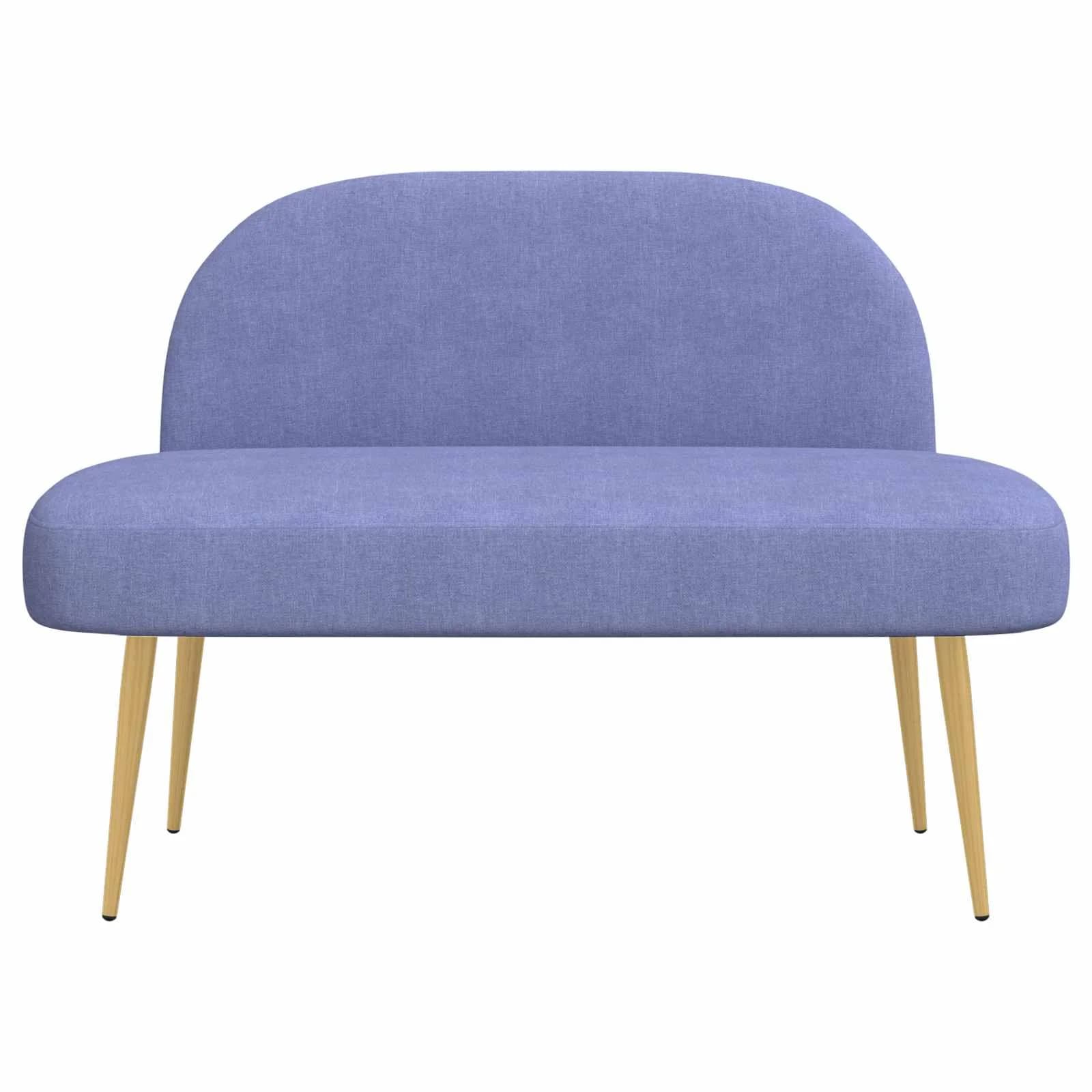 Oblazinjena klop z naslonom Jeans modra 110 x 60 x 76 cm - slika 3