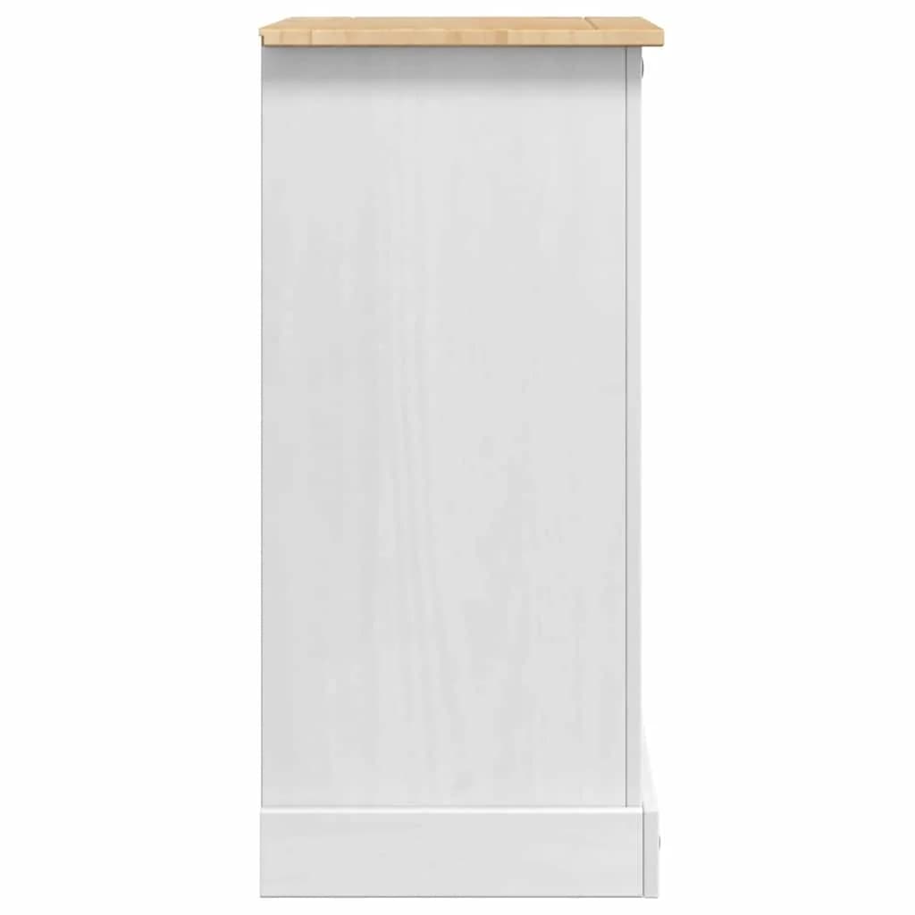 Nočna omarica Corona Bela 53 x 39 x 84 cm Masivno borovo les - slika 7