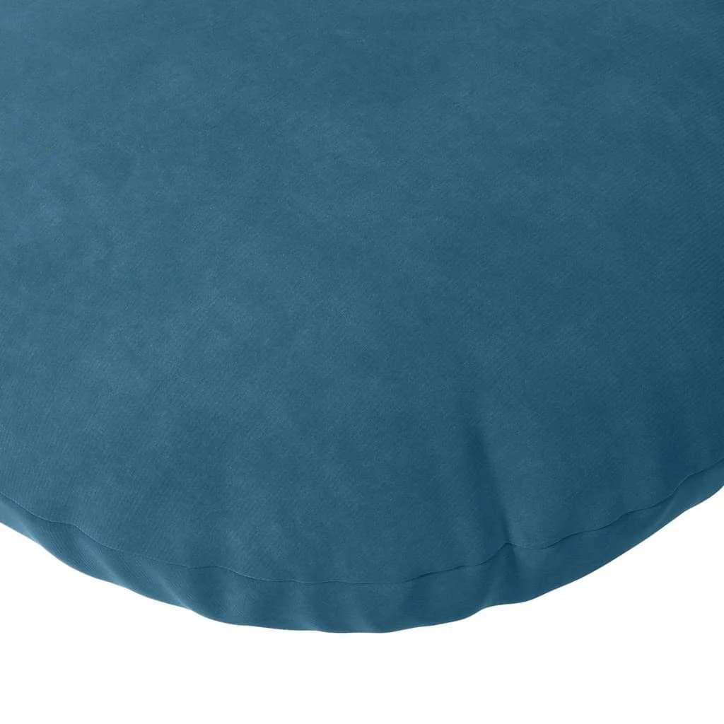Sedežne blazine 2 kos Žamet Modra Ø 80 x 29 cm - slika 7