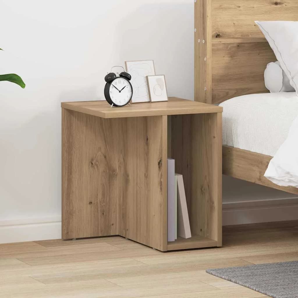 Stranska miza 2 kos Umetni hrast 37 x 32 x 40 cm Inženirski les