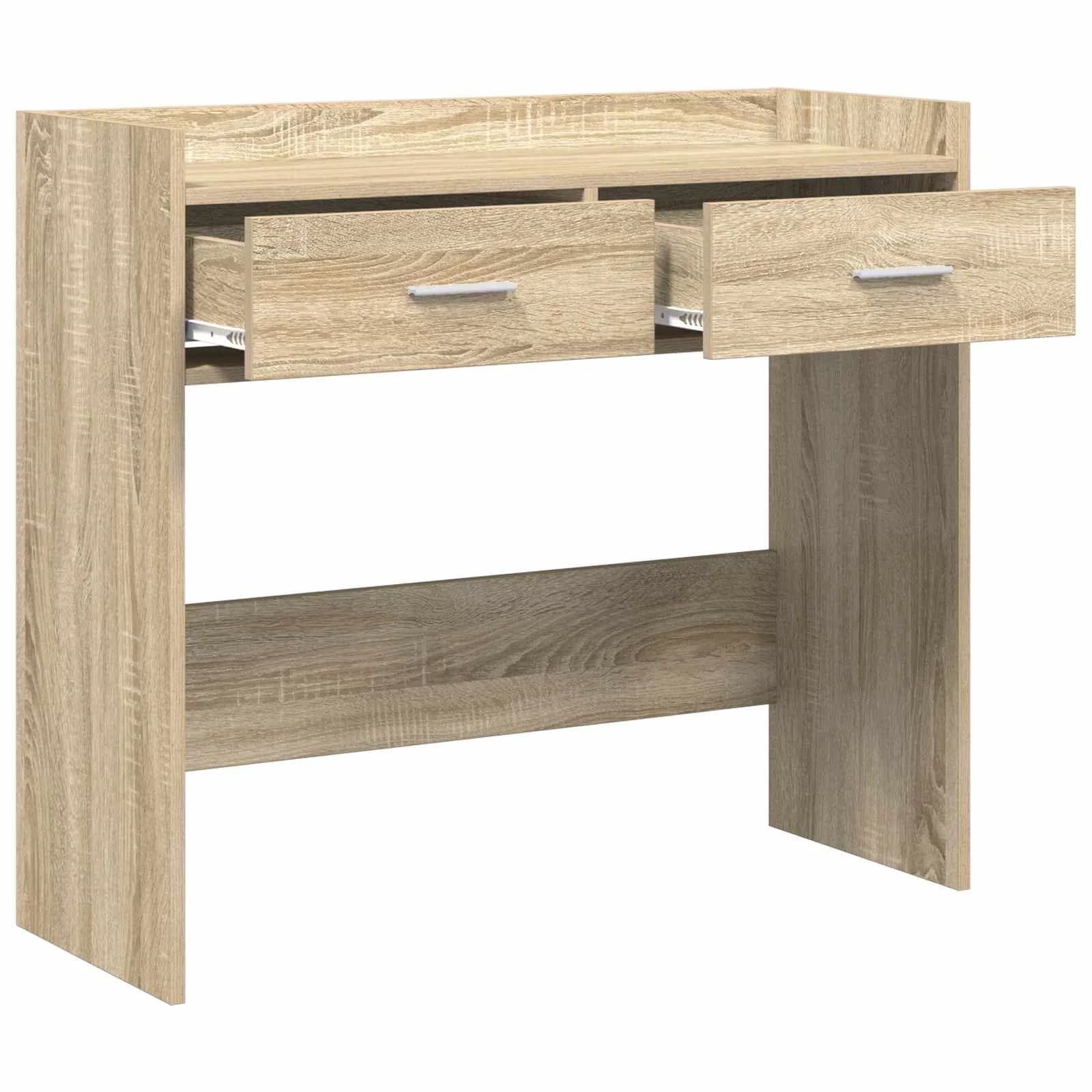 Konzolna miza Sonoma hrast 90 x 35 x 80 cm Inženirski les - slika 3