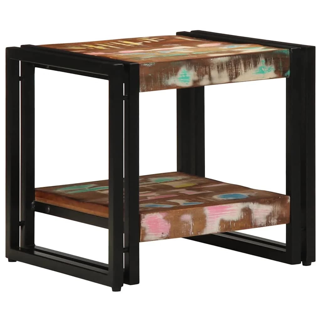 Klubska miza večbarvno 40 x 40 x 38 cm Trdna obnovljena les - slika 3