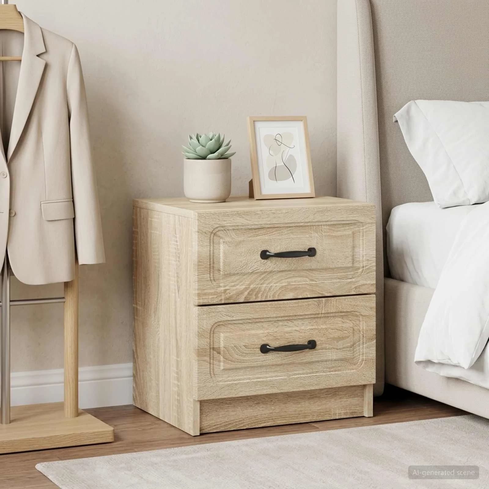 Nočna omarica 2 kos Sonoma hrast 43 x 34,5 x 44,5 cm