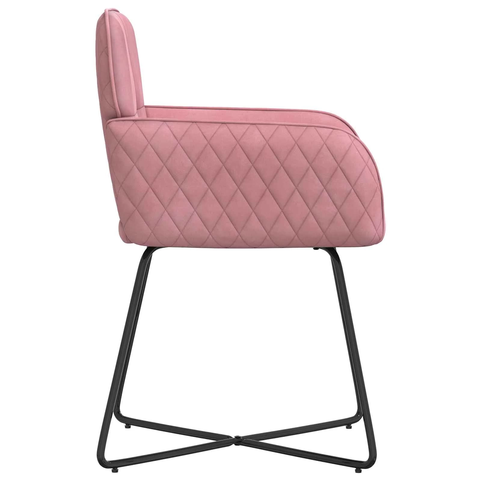 Jedilni stoli 2 kos Žamet Roza 59 x 56,5 x 86 cm - slika 4