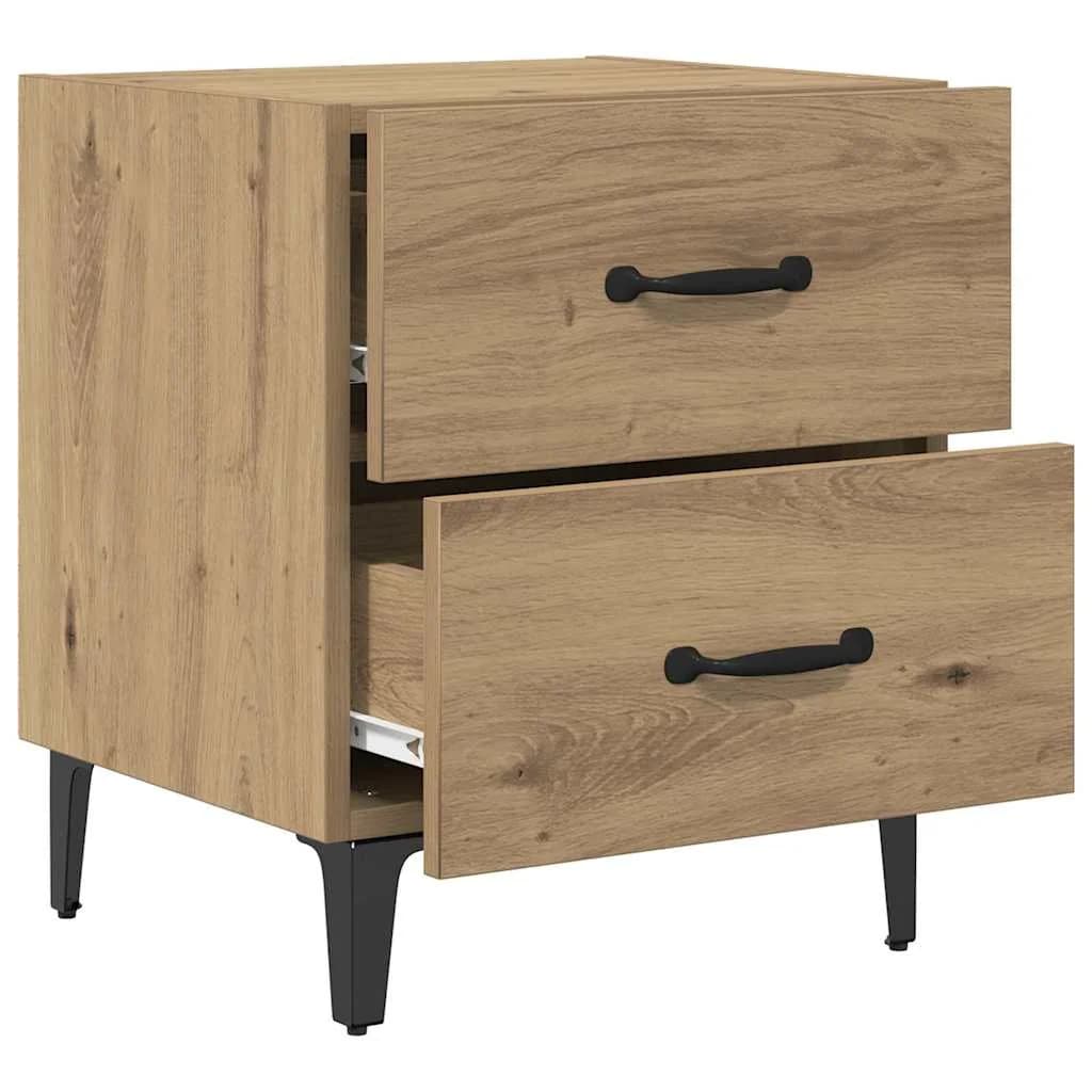 Posteljna omarica 2 kos Umetni hrast 40 x 35 x 47,5 cm - slika 5