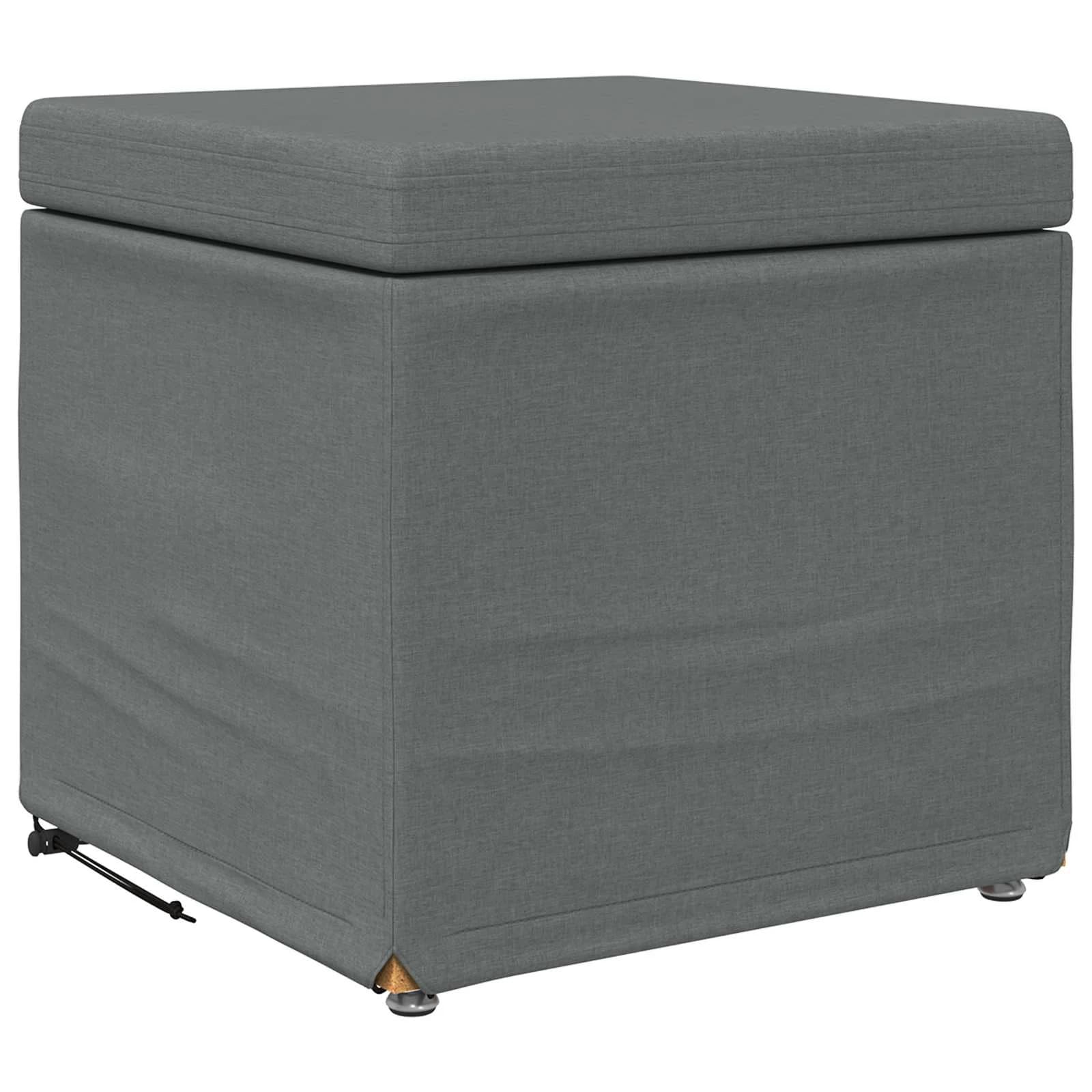 Stolica Temno siva 41 x 41 x 40 cm Tkanina in obdelano les - slika 2