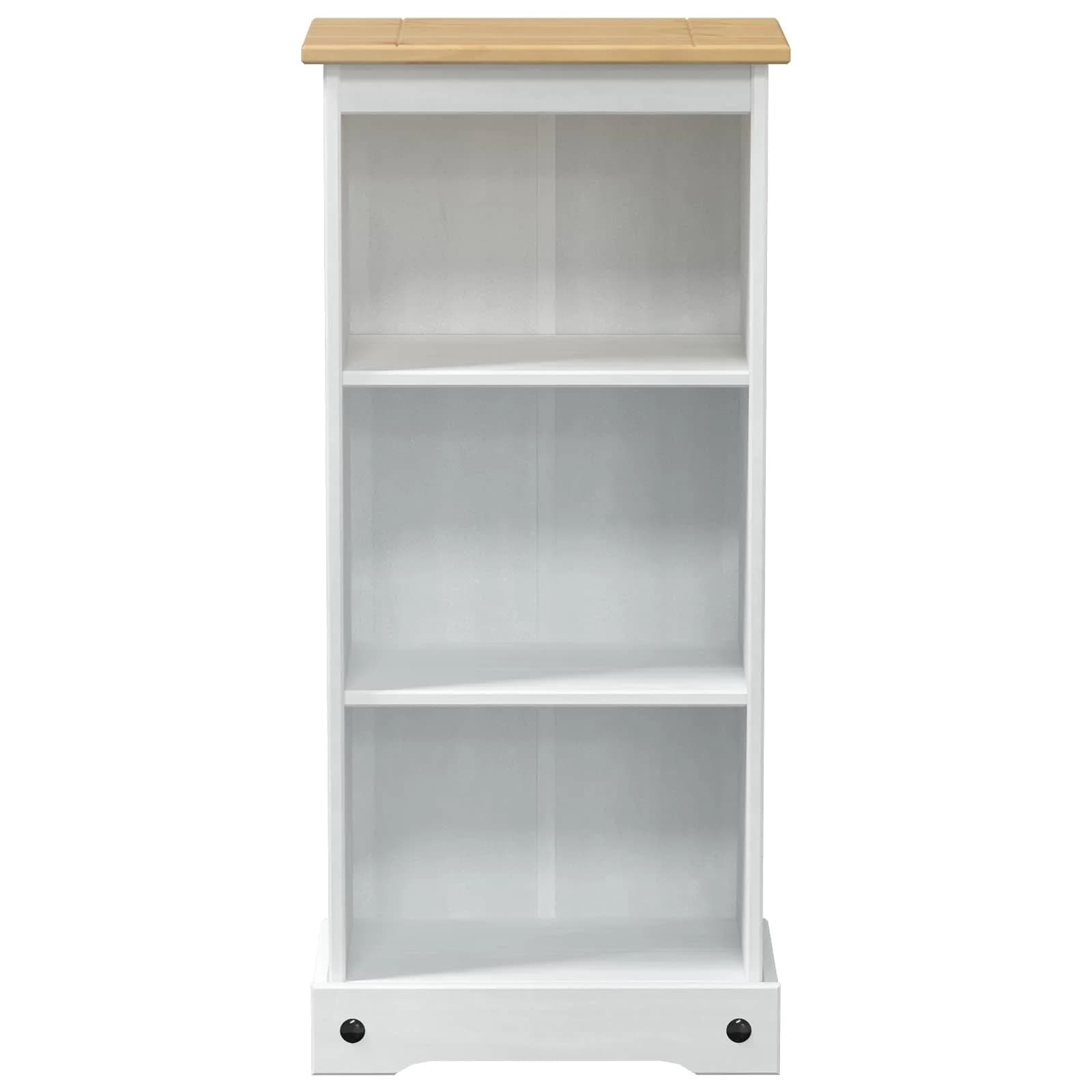 Knjižna omara Bela 46 x 29 x 100 cm Masivno borovo les - slika 4