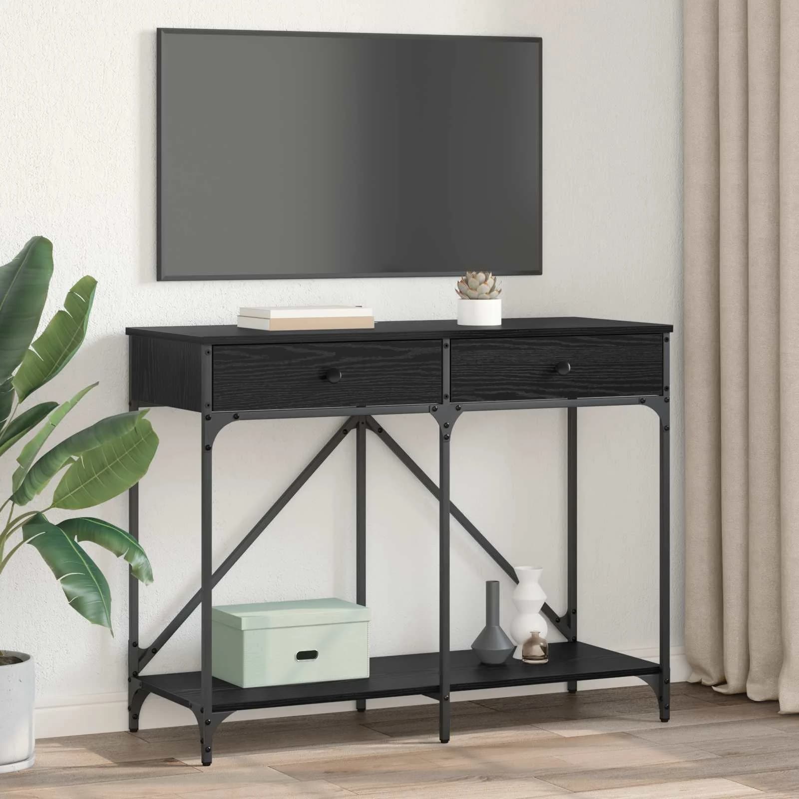Konzolna miza Črna Orehovina 100 x 39 x 78,5 cm Inženirski les - slika 4