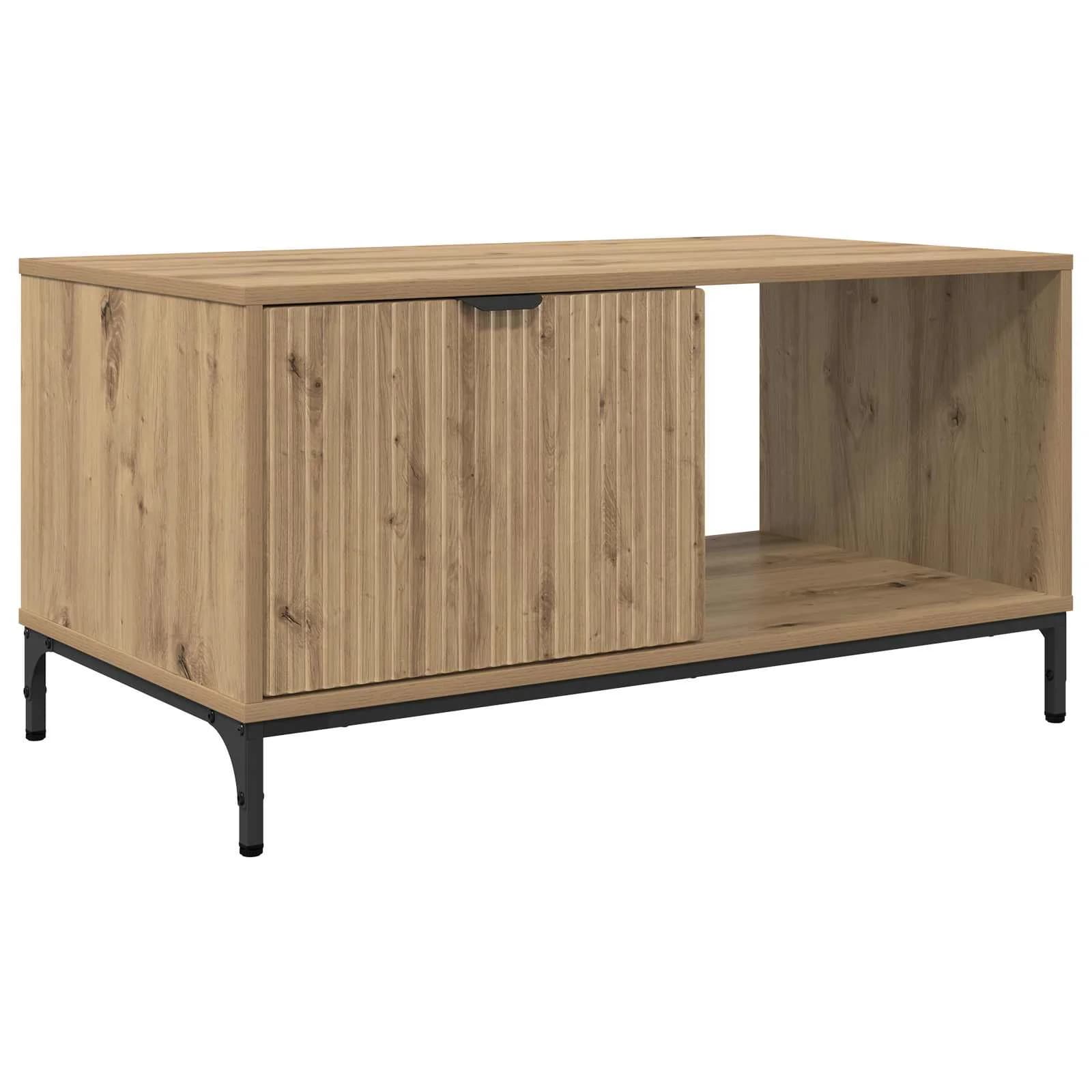Klubska miza Umetni hrast 90 x 49 x 46 cm Inženirski les - slika 8