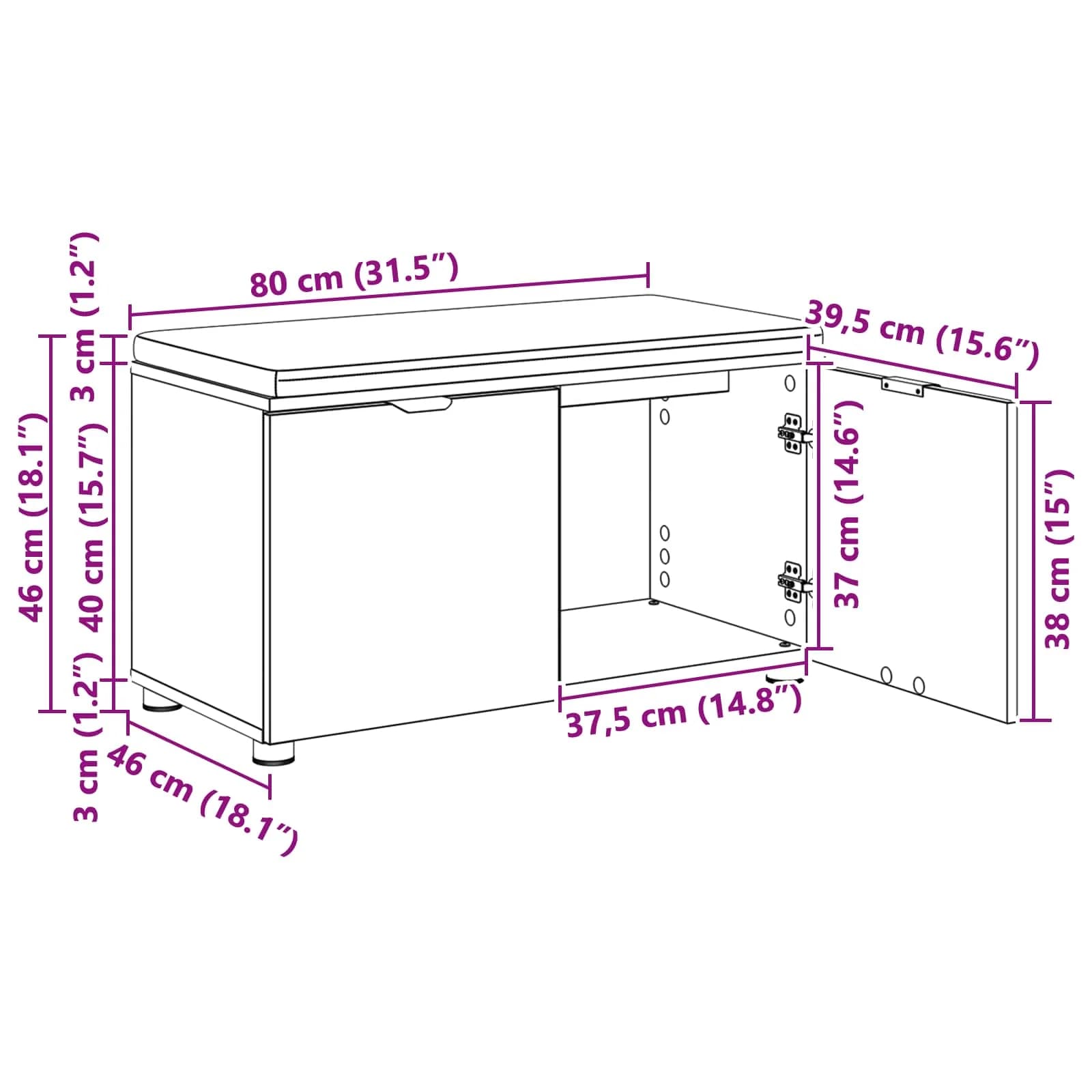 Haldna klop Bela 80 x 38 x 46 cm Oblikovan Les in Tkanina - slika 12