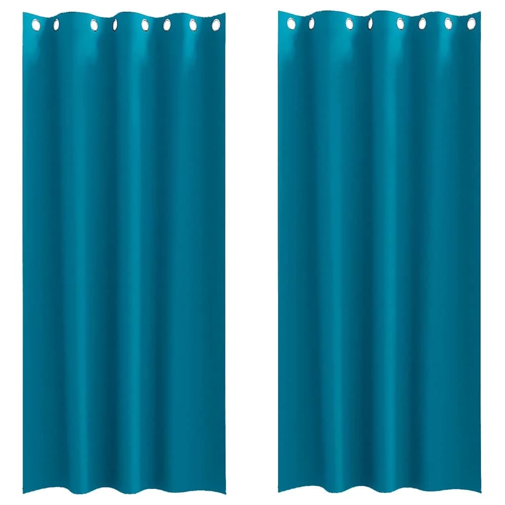 Zavese za zatemnitev z obroči 2 kos Turkizna 260 x 140 cm - slika 2