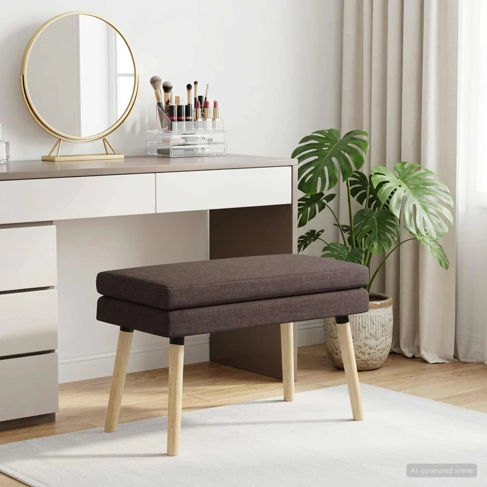 Dvojna klop Temno rjava 80 x 40 x 47 cm Blago - slika 3