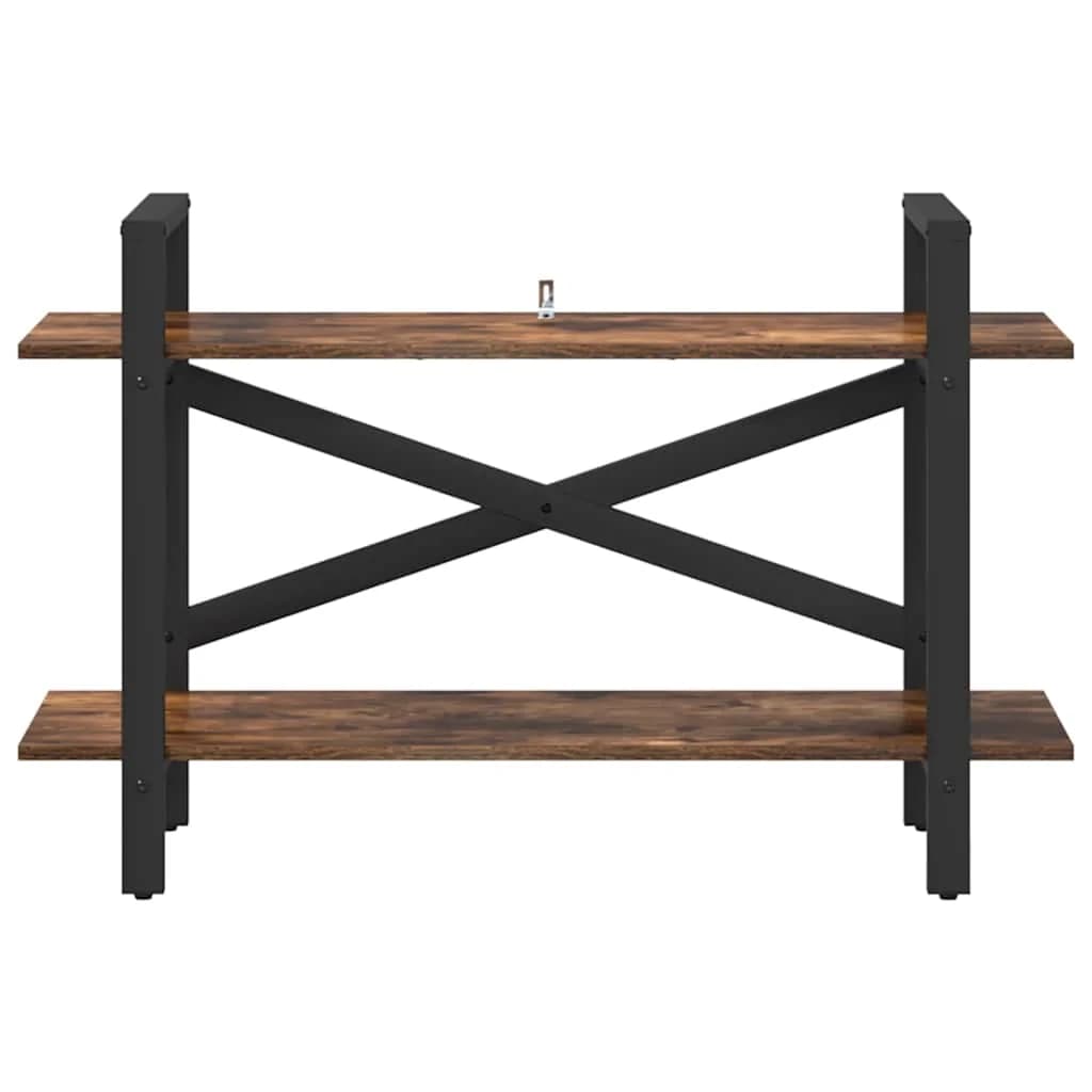 Knjižna polica 2 nivojev 100 x 33,5 x 64 cm Inženirski les - slika 5