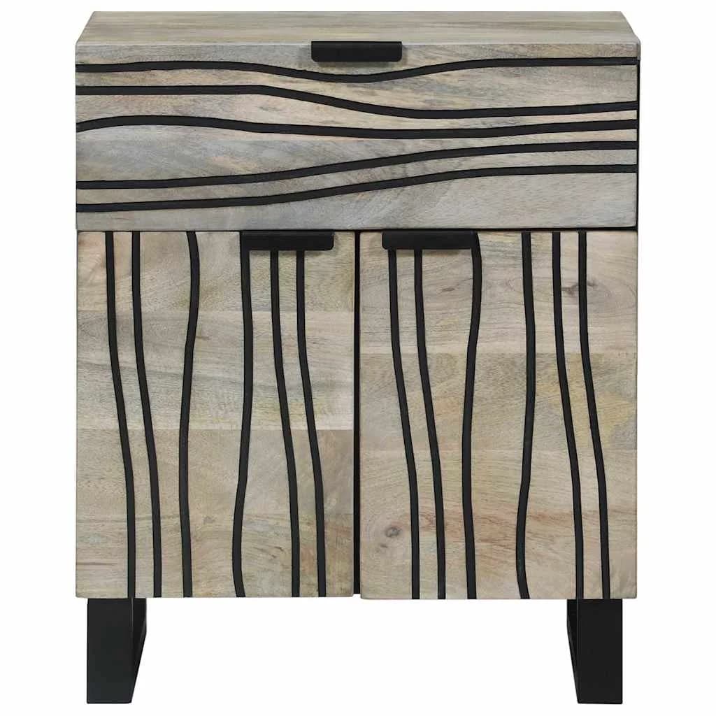 Nočna omarica Bela 50 x 33 x 60 cm Inženirski les - slika 3