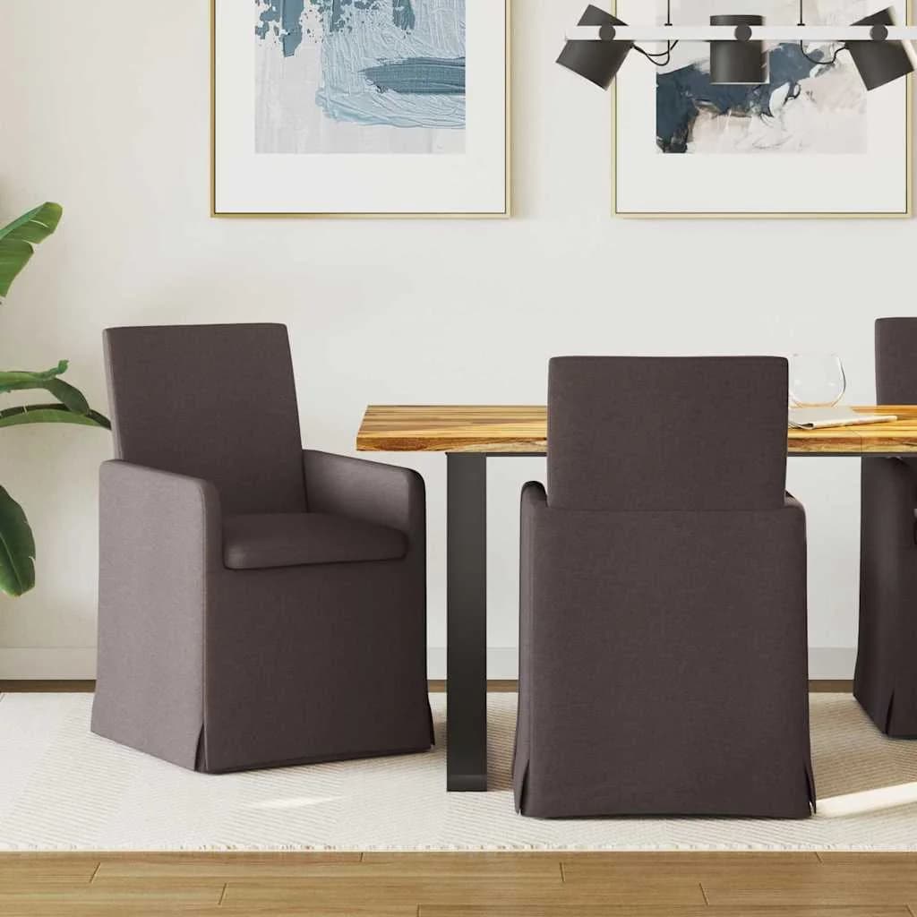 Jedilni stoli 2 kos blago Temno rjava 57 x 67 x 95 cm