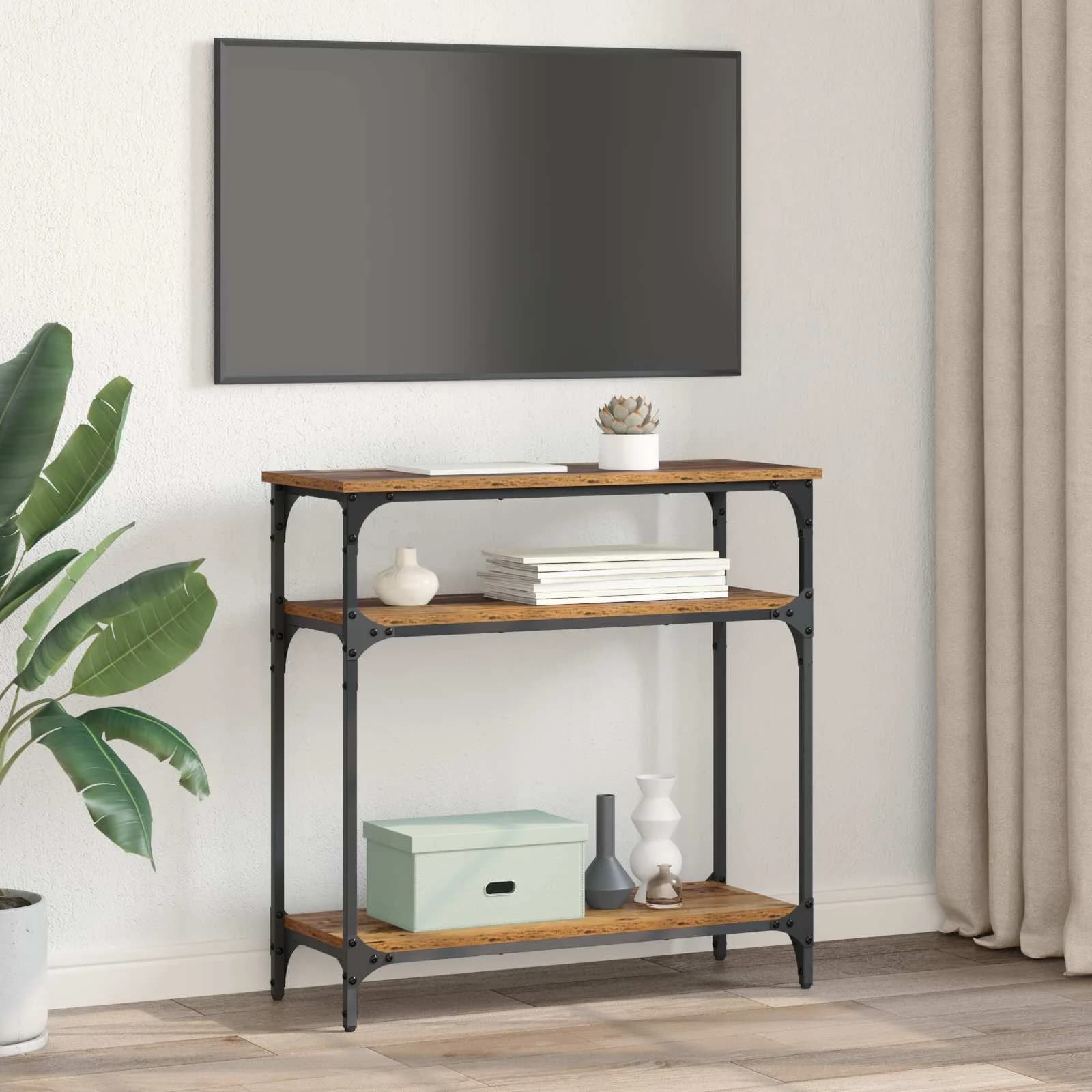 Konzolna miza Star les 75 x 29 x 75 cm Inženirski les - slika 4