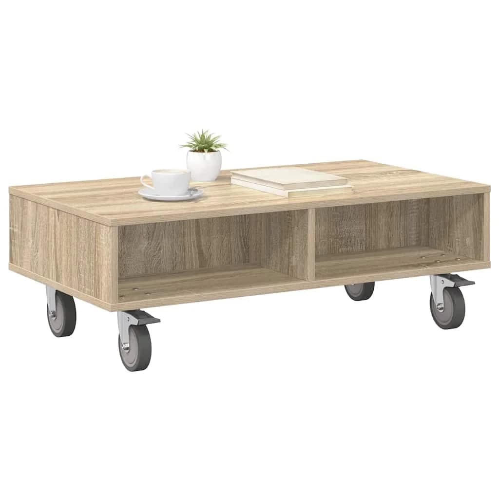 Stranska miza s kolesi Sonoma hrast 90 x 50 x 30 cm - slika 3