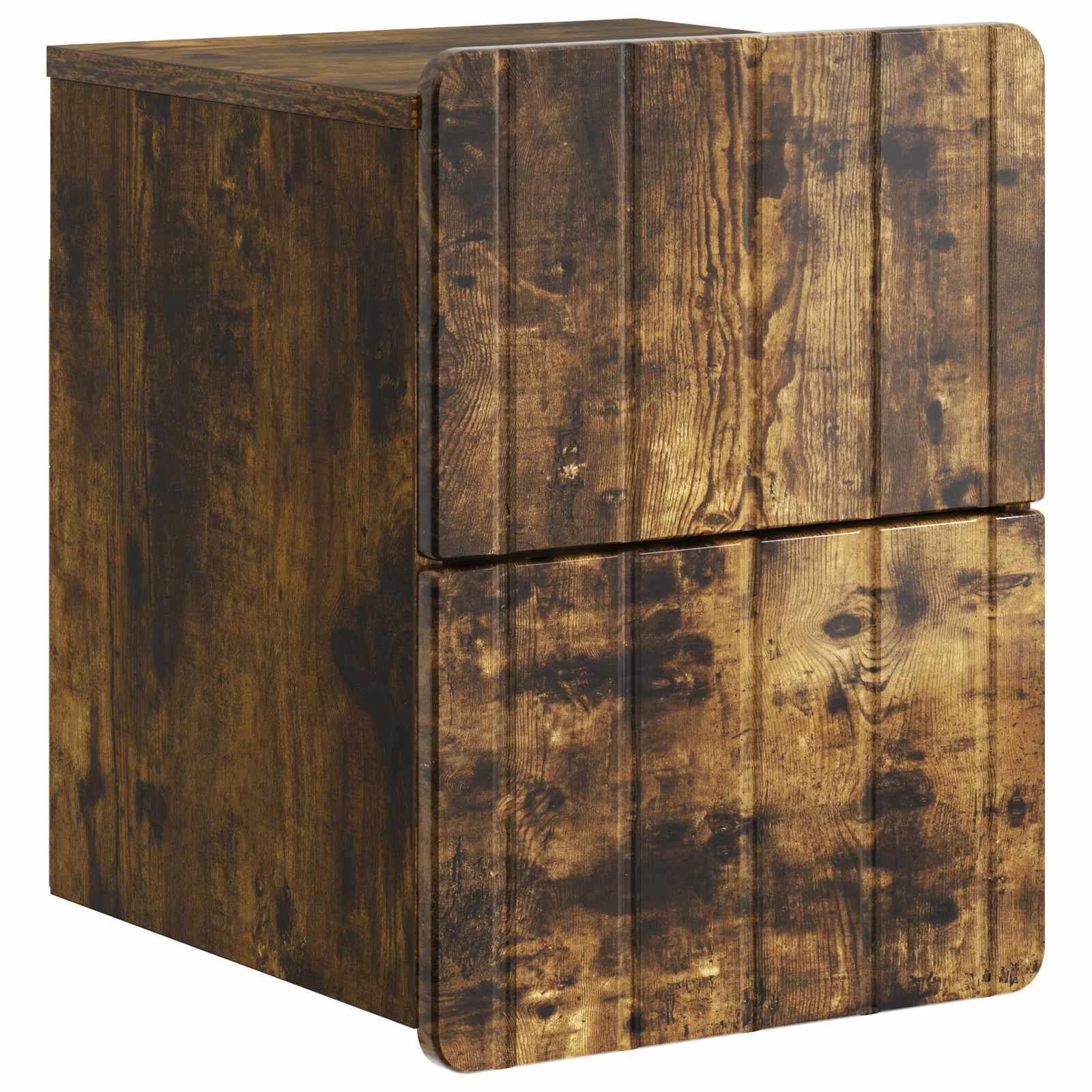 Stenski nočni omarici Dimljen hrast 33 x 34,5 x 43 cm - slika 2