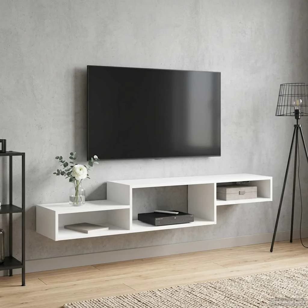 Stenska TV omarica Montaža za steno Bela 150 x 28 x 26 cm - slika 4
