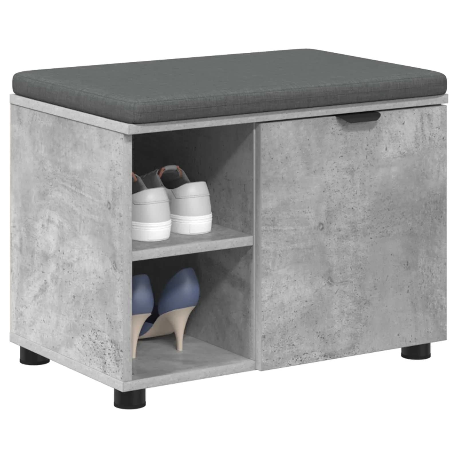 Haldna klop Beton Siva 60 x 38 x 46 cm Oblikovan Les in Tkanina - slika 3