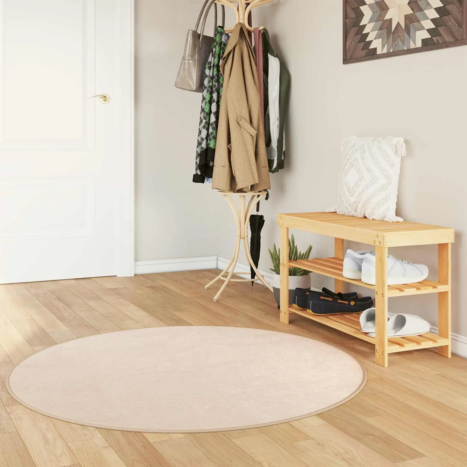 Preproga runner MARSA krema 120 x 120 cm Poliester in PVC