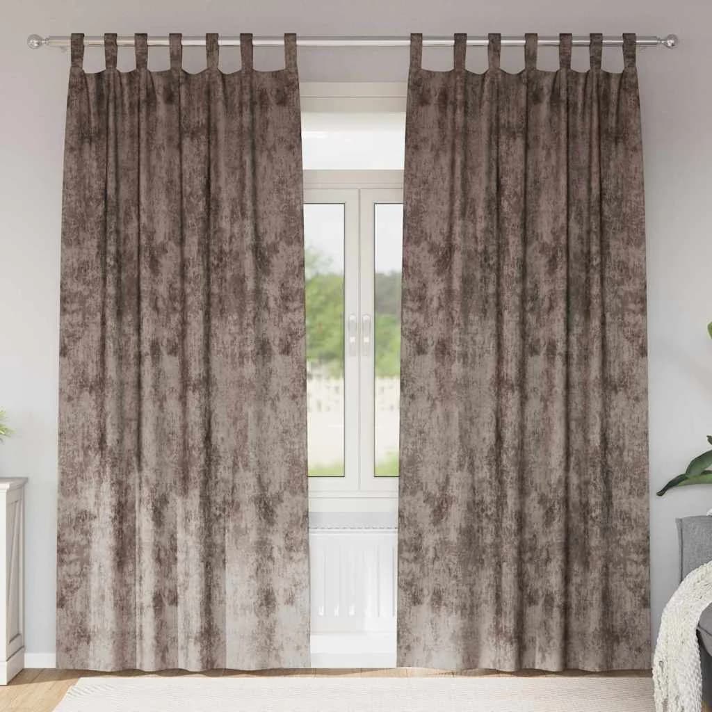 Velvete zavese 2 kos Kapučino 260 x 140 cm Žamet