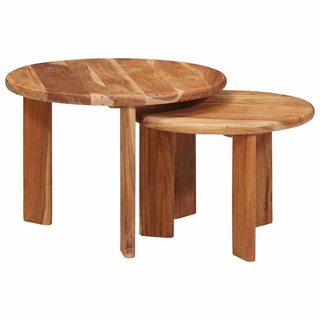 Mize za kavo z gnezdenjem 2 kos Rjava Ø 50 x 40 cm