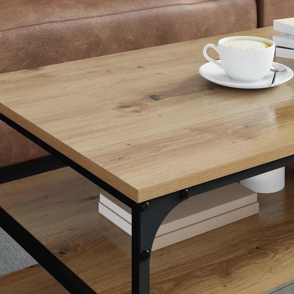 Klubska miza Umetni hrast 100 x 50 x 45 cm Inženirski les - slika 4