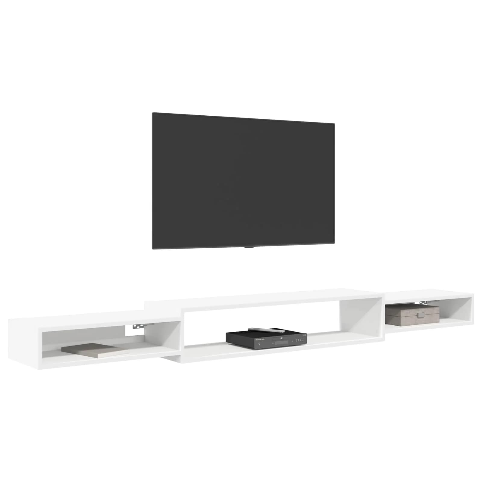 Stenska TV omarica Montaža za steno Bela 220 x 28 x 21 cm - slika 3