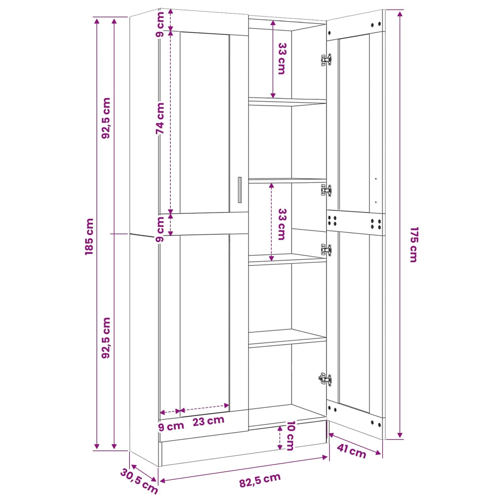 Knjigovni omar 4 nivojev 82,5 x 30,5 x 185 cm Inženirski les - slika 12