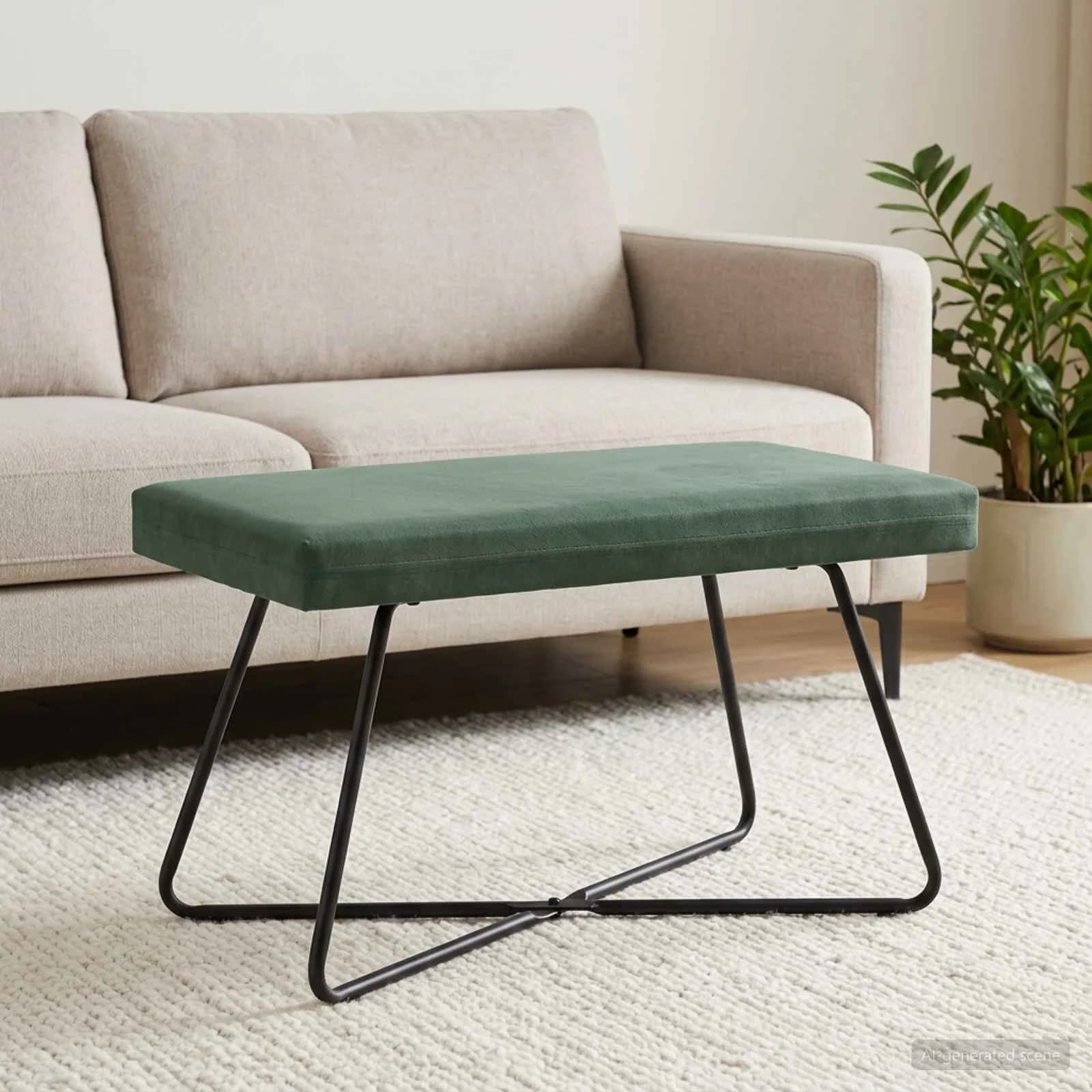 klop Morsko zelena 80 x 40 x 45 cm Žamet