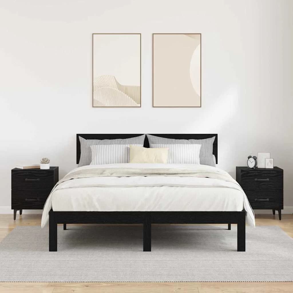 Posteljna omarica 2 kos Črna Orehovina 40 x 35 x 47,5 cm - slika 4