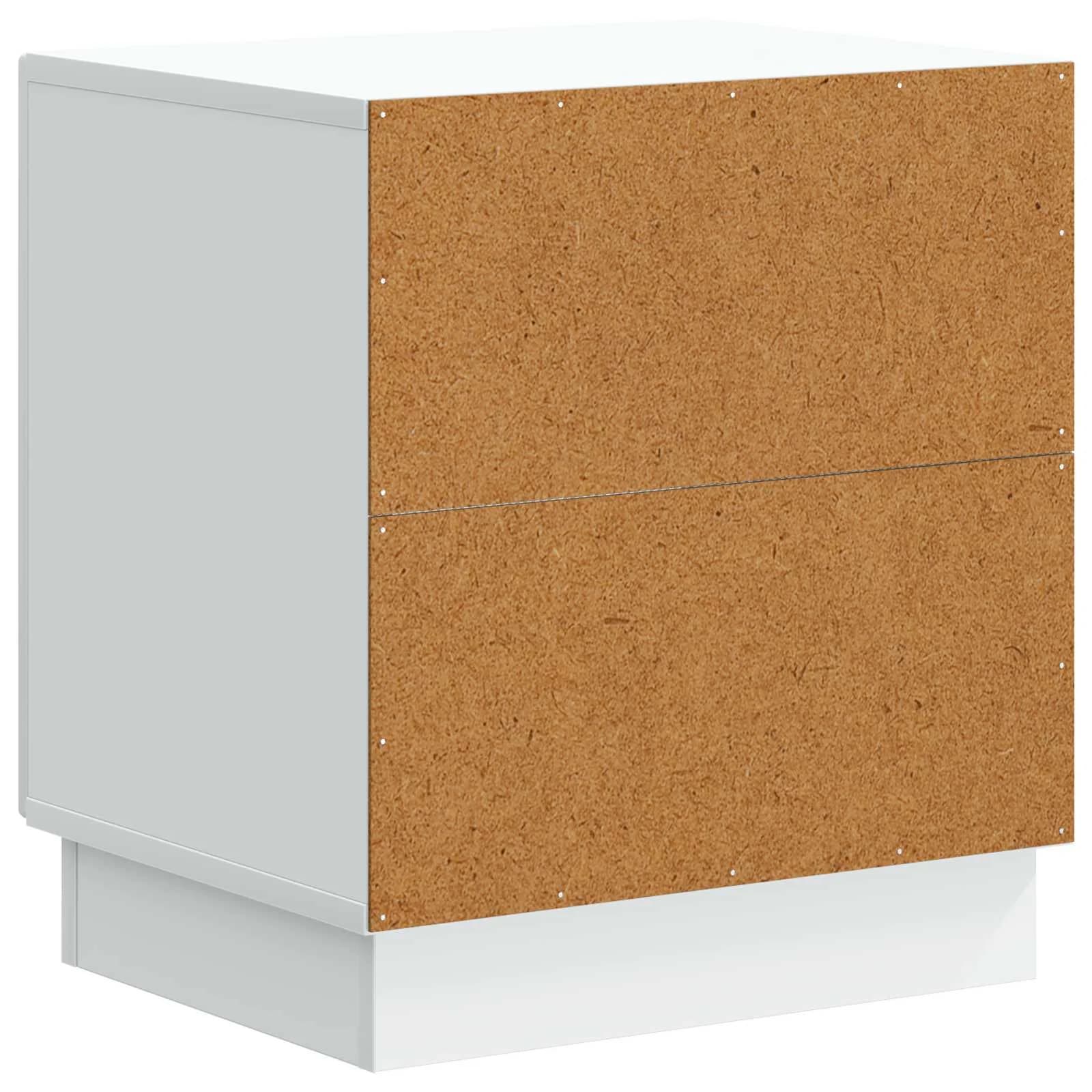 Nočna omarica 2 kos Bela 43 x 34,5 x 47 cm Inženirski les - slika 9